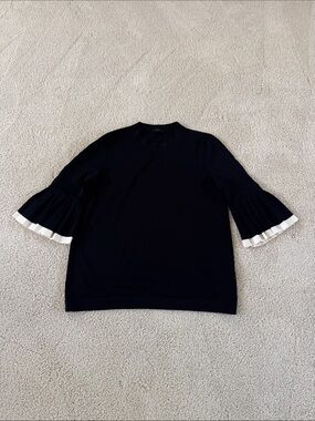COS Black Short Sleeve Crewneck Top Sz small
